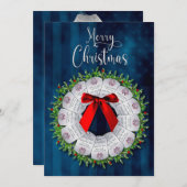 Kerst Militaire Wreate Single Two Sides Kaart (Voorkant / Achterkant)