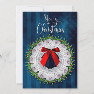 Kerst Militaire Wreate Single Two Sides Kaart