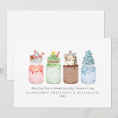 Kerst Milkshakes Ijszaak Feestdagenkaart (Voorkant / Achterkant)