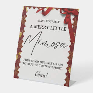 Kerst Mimosa bar teken familie brunch Reclamebord Met Voetstuk