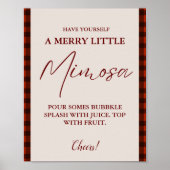 Kerst Mimosa bar teken Vrijgezellenfeest brunch Poster (Voorkant)