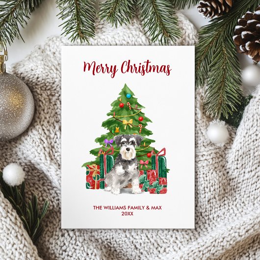 Kerst Miniature Schnauzer Feestdagen Kaart