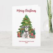 Kerst Miniature Schnauzer Feestdagen Kaart (Voorkant)