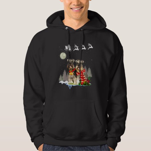 Kerst Miniature Schnauzer Hoodie (Voorkant)