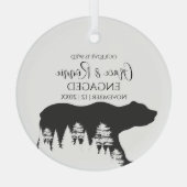 Kerst Minimal Pine Tree Beer Paar Verloving Glas Ornament (Achterkant)