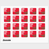 Kerst Minimale aangepaste moderne partij rood groe Vierkante Sticker (Vel)