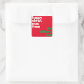 Kerst Minimale aangepaste moderne partij rood groe Vierkante Sticker (Tas)
