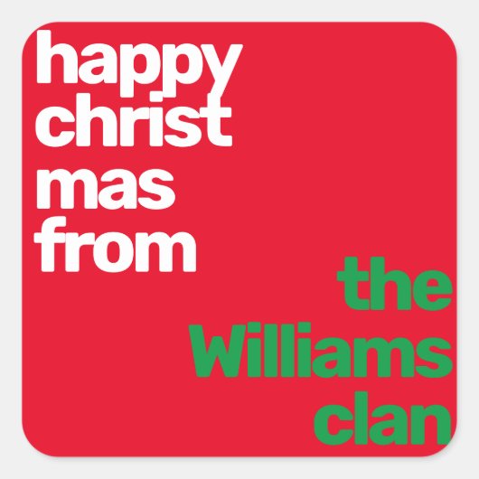 Kerst Minimale aangepaste moderne partij rood groe Vierkante Sticker (Voorkant)