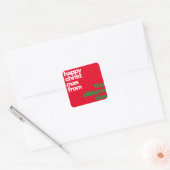 Kerst Minimale aangepaste moderne partij rood groe Vierkante Sticker (Envelop)