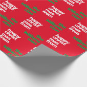 Kerst Minimale eenvoudige moderne aangepaste rood  Cadeaupapier (Hoek)