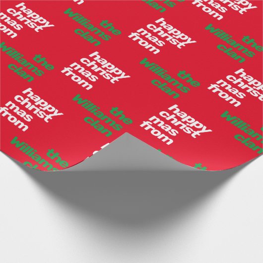 Kerst Minimale eenvoudige moderne aangepaste rood Cadeaupapier (Hoek)