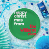 Kerst Minimale eenvoudige moderne partij rood groe Papieren Bordje (Feest)