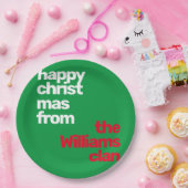 Kerst Minimale eenvoudige moderne partij rood groe Papieren Bordje (Feest)