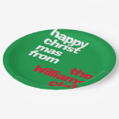 Kerst Minimale eenvoudige moderne partij rood groe Papieren Bordje (Gekanteld)