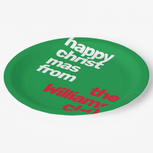 Kerst Minimale eenvoudige moderne partij rood groe Papieren Bordje (Gekanteld)