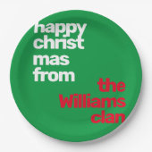 Kerst Minimale eenvoudige moderne partij rood groe Papieren Bordje (Voorkant)