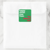 Kerst Minimale eenvoudige moderne partij rood groe Vierkante Sticker (Tas)