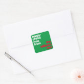 Kerst Minimale eenvoudige moderne partij rood groe Vierkante Sticker (Envelop)