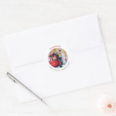Kerst Minimale Foto Ronde Sticker (Envelop)