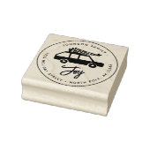 Kerst minimale illustratie van een auto rubberstempel (Stempel)