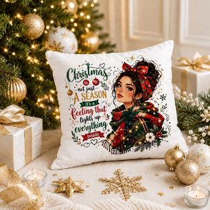 Kerst Minimalistisch Rood Groen Citaat Worp Kussen