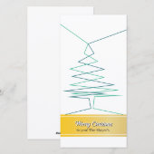 Kerst Minimalistische Goud Groene Kaarten (Voorkant / Achterkant)