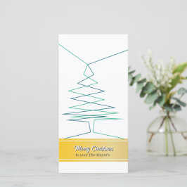 Kerst Minimalistische Goud Groene Kaarten