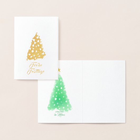 Kerst Minimalistische Goud Groene Kaarten (Display)