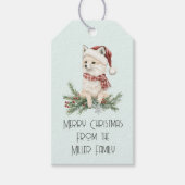 Kerst Mint Fox op Branches Cadeaulabel (Voorkant)