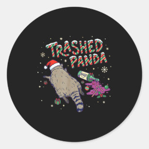 Kerst Mislukte Panda Wasbeer Wordt Dronken Xm Ronde Sticker