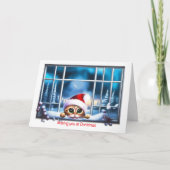 Kerst Missing You Vakantie met Schattige Kattenven Kaart (Voorkant)