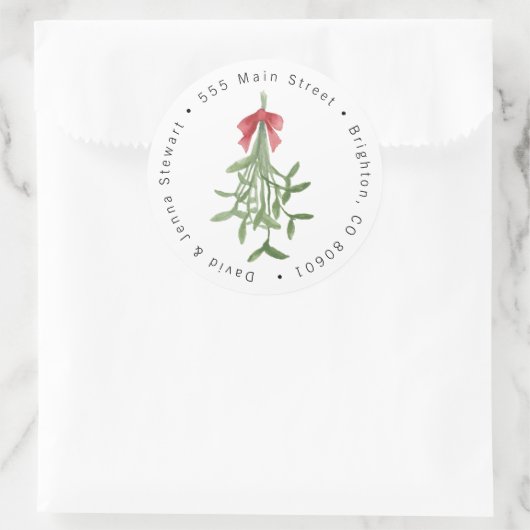 Kerst Mistletoe Adres Label Sticker (Tas)