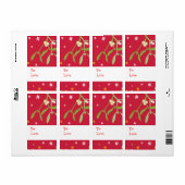 Kerst mistletoe cadeau label rood (naar en liefde) (Full Sheet)