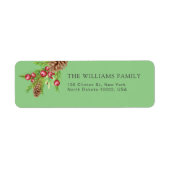Kerst Mistletoe Custom Familienaam Groen Etiket (Voorkant)