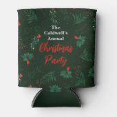 Kerst Mistletoe Custom Groen Vakantie Party Blikjeskoeler (Voorkant)