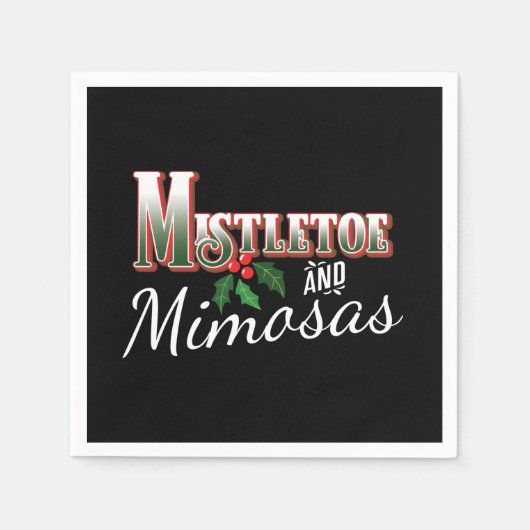 KERST MISTLETOE EN MIMOSAS PAPIER ONTKOPPELING SERVET (Voorkant)