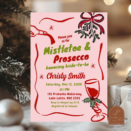Kerst Mistletoe en Prosecco Vrijgezellenfeest Kaart
