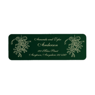 Kerst Mistletoe Groen retouradres Etiket