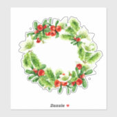 Kerst mistletoe krans waterverf illustratie sticker (Vel)