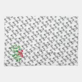 Kerst Mistletoe Kus NAAM Feestelijke Vakantie Fun Theedoek (Horizontaal)