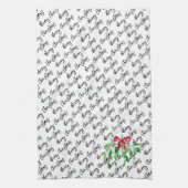 Kerst Mistletoe Kus NAAM Feestelijke Vakantie Fun Theedoek (Verticaal)