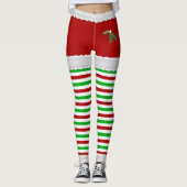 Kerst Mistletoe Leggings (Voorkant)