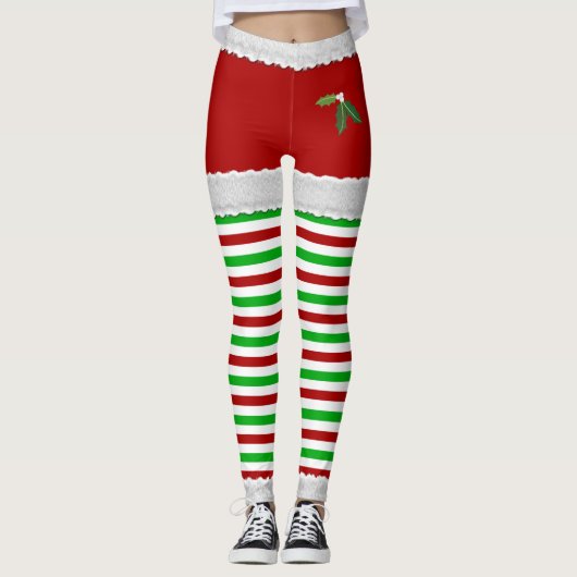 Kerst Mistletoe Leggings (Voorkant)
