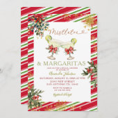 Kerst Mistletoe & Margaritas Vrijgezellenfeest Kaart (Voorkant / Achterkant)