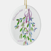 Kerst Mistletoe met gedicht Keramisch Ornament (Rechts)