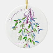 Kerst Mistletoe met gedicht Keramisch Ornament (Voorkant)