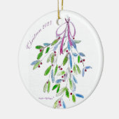 Kerst Mistletoe met gedicht Keramisch Ornament (Links)