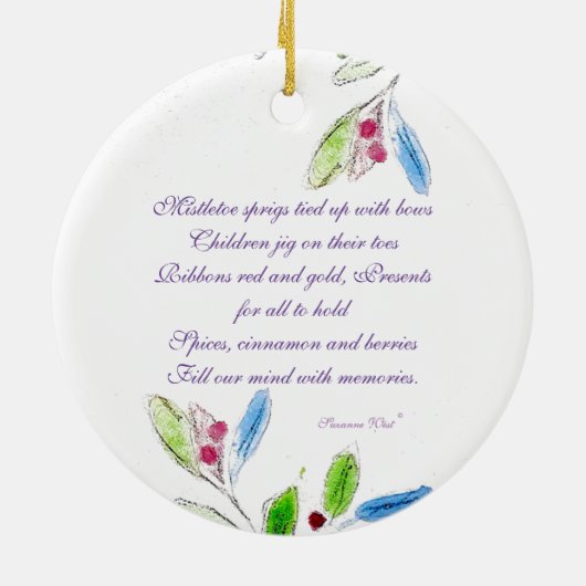 Kerst Mistletoe met gedicht Keramisch Ornament (Achterkant)