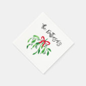 Kerst Mistletoe naam feestelijke feestdag Servet (Hoek)