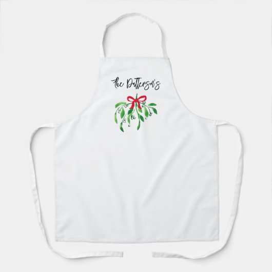 Kerst Mistletoe NAAM Feestelijke Vakantie Bakken Schort (Voorkant)